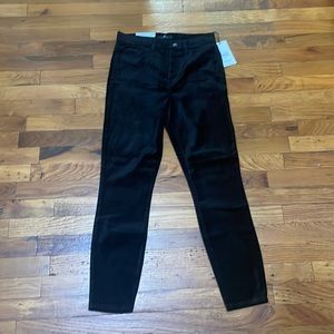 7 for all mankind high waist ankle skinny velvet jeans size 27 in black new